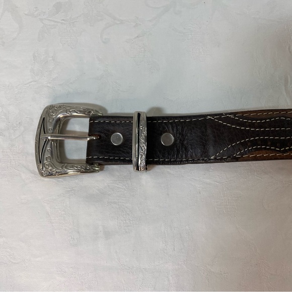 Handmade Vintage ostrich belt Silver buckle Unisex Western - Picture 3 of 14